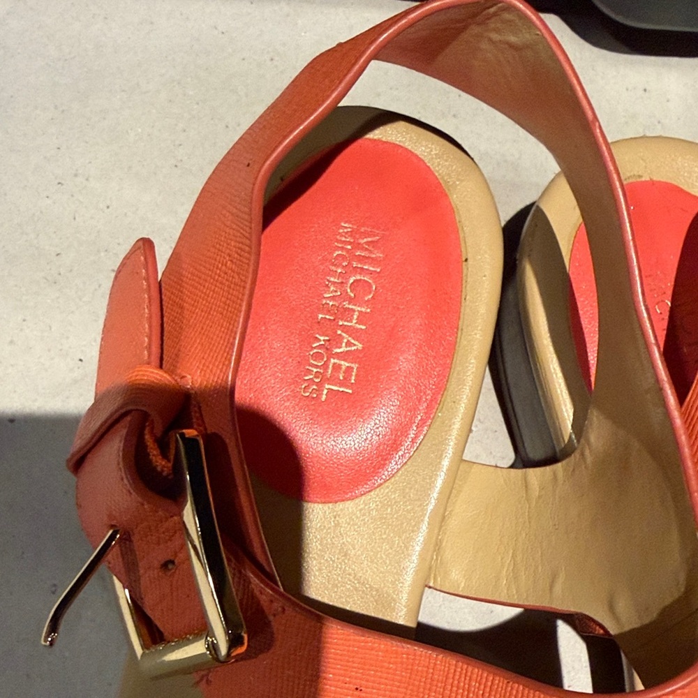Michael Kors Women's Orange Sandals - Picture 3 of 6